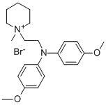 1-(2-(Bis(p-methoxyphenyl)amino)ethyl)-1-methyl-piperidinium bromide 结构式