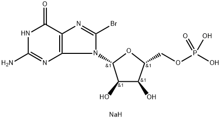 8-BROMOGUANOSINE 5'-MONOPHOSPHATE SODIUM SALT 结构式