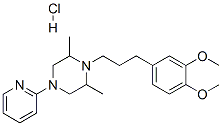 1-[3-(3,4-dimethoxyphenyl)propyl]-2,6-dimethyl-4-pyridin-2-yl-piperazi ne hydrochloride 结构式