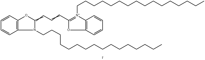 3-十六烷基-2-[3-(3-十六烷基-2(3H)-苯并恶唑亚基)-1-丙烯基]苯并恶唑碘化物 结构式