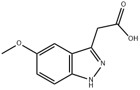 2-(5-甲氧基-1H-吲唑-3-基)乙酸 结构式