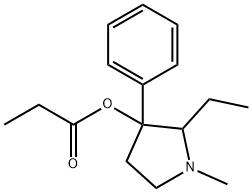 2-ethyl-1-methyl-3-phenyl-pyrrolidin-3-ol, propanoate 结构式