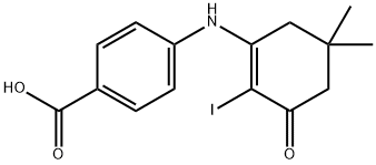 4-[(2-iodo-5,5-dimethyl-3-oxo-1-cyclohexenyl)amino]benzenecarboxylic acid 结构式