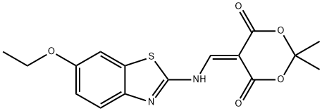 5-{[(6-ethoxy-1,3-benzothiazol-2-yl)amino]methylene}-2,2-dimethyl-1,3-dioxane-4,6-dione 结构式