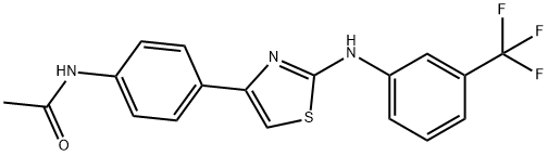 N-(4-{2-[3-(trifluoromethyl)anilino]-1,3-thiazol-4-yl}phenyl)acetamide 结构式