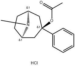 8-Azabicyclo[3.2.1]octan-3-ol, 8-Methyl-3-phenyl-, acetate (ester), hydrochloride, endo- 结构式