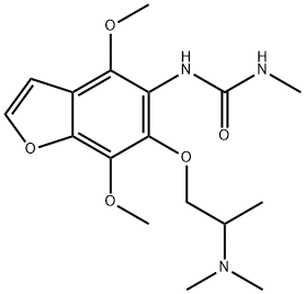 Urea, 1-(4,7-dimethoxy-6-(2-(dimethylamino)propoxy)-5-benzofuranyl)-3- methyl-, hydrate (8:1) 结构式