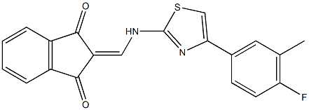 (E)-2-((((4-(4-氟-3-甲基苯基)噻唑-2-基)亚氨基)甲基)-3-羟基-1H-茚-1-酮 结构式