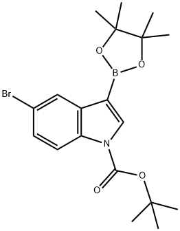 1-BOC-5-BROMOINDOLE-3-BORONIC ACID PINACOL ESTER 结构式