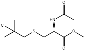 ALANINE, N-ACETYL-3-((2-CHLORO-2-METHYLPROPYL)THIO)-, METHYL ESTER, L- 结构式