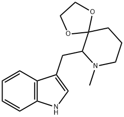 6-(3-indolylmethyl)-7-methyl-1,4-dioxa-7-azaspiro(4,5)-decane 结构式