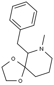 1,4-Dioxa-7-azaspiro(4,5)decane, 7-methyl-6-(phenylmethyl)- 结构式