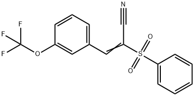 (E)-2-(phenylsulfonyl)-3-[3-(trifluoromethoxy)phenyl]-2-propenenitrile 结构式