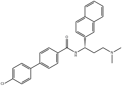 [1,1'-Biphenyl]-4-carboxaMide, 4'-chloro-N-[(1S)-3-(diMethylaMino)-1-(2-naphthalenyl)propyl]- 结构式