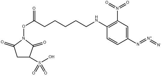 6-[(4-叠氮-2-硝基苯基)氨基]己酸磺酸基琥珀酰亚胺酯 结构式
