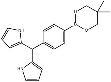 5-(4-(5,5-二甲基-1,3,2-二氧硼杂烷)苯基)二吡咯甲烷 结构式