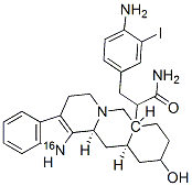 17-hydroxy-20-yohimban-16-(N-4-amino-3-iodophenethyl)carboxamide 结构式