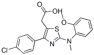 2-[4-(4-chlorophenyl)-2-[(2-methoxyphenyl)methylamino]-1,3-thiazol-5-y l]acetic acid 结构式