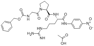Z-甘氨酰-L-脯氨酰-L-精氨酰对硝基苯胺醋酸盐 结构式