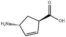 (1R,4R)-4-氨基-2-环戊烯-1-羧酸 结构式