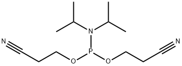双(2-氰乙基)-N,N-二异丙基亚磷酰胺 结构式