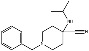 1-benzyl-4-(isopropylamino)piperidine-4-carbonitrile 结构式