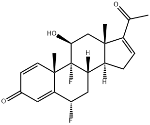 (6ALPHA,11BETA)-6,9-二氟-11-羟基孕甾-1,4,16-三烯-3,20-二酮 结构式