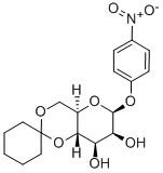 4-硝基苯基-4,6-O-环己叉-Β-D-吡喃葡萄糖苷 结构式