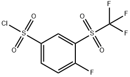 3-(三氟甲基磺酰基)-4-氟苯磺酰氯 结构式