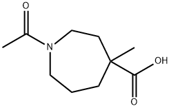 1-乙酰基-4-甲基高哌啶-4-羧酸 结构式