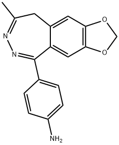 1-(4-氨基苯基)-4-甲基-7,8亚甲基二氧-5H-2,3-苯并二氮杂卓盐酸盐 结构式