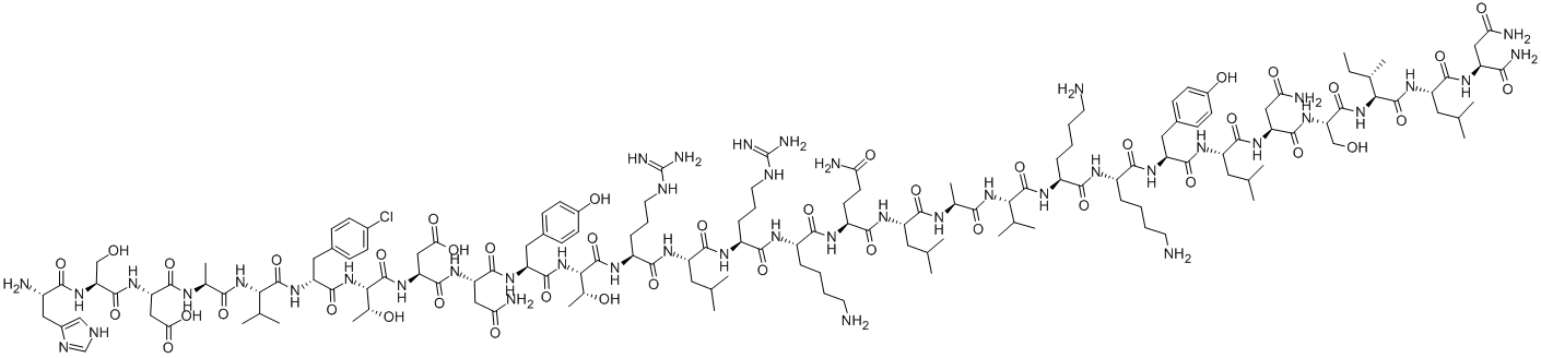 (P-CHLORO-D-PHE6,LEU17)-VIP (HUMAN, BOVINE, PORCINE, RAT) 结构式