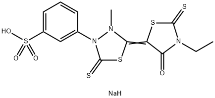 SODIUM M-[5-(3-ETHYL-4-OXO-2-THIOXO-5-THIAZOLIDINYLIDENE)-4-METHYL-2-THIOXO-1,3,4-THIADIAZOLIDIN-3-Y 结构式