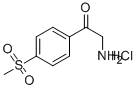 2-氨基-1-[4-(甲基磺酰基)苯基]-1-乙基酮盐酸盐 结构式