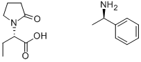 (S)-alpha-乙基-2-氧代-1-吡咯烷乙酸 (R)-alpha-甲基苯甲胺盐 结构式