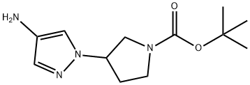 3-(4-氨基-1H-吡唑-1-基)吡咯烷-1-羧酸叔丁酯 结构式