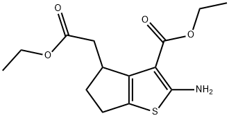 2-氨基-5,6-二氢-4H-环戊二烯[B]噻吩-3,4-二羧酸二乙酯 结构式