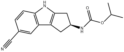 (S)-[7-氰基-1,2,3,4-四氢环戊二烯并[B]吲哚-2-基]氨基甲酸异丙酯 结构式