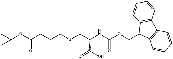 (R)-FMOC-2-氨基-3-(3-叔丁氧基羰基丙基)丙酸 结构式
