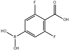 3,5-二氟-4-羧酸苯基硼酸 结构式