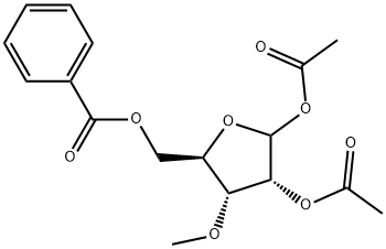 3-O-甲基-1,2-二乙酰基-5-苯甲酰基-D-核糖 结构式