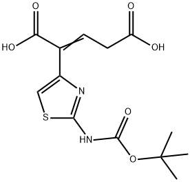 2-(2-叔丁氧羰基氨基噻唑-4-基)-2-戊烯二酸 结构式