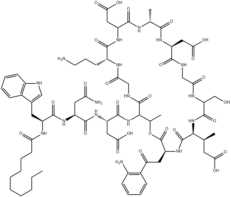 达托霉素 结构式