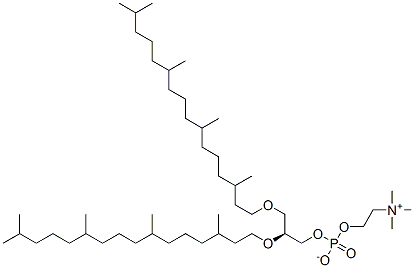 2,3-di-O-phytanyl-sn-glycero-1-phosphocholine 结构式