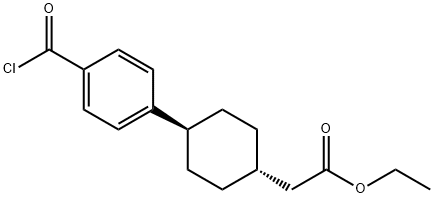 Cyclohexaneacetic acid, 4-[4-(chlorocarbonyl)phenyl]-, ethyl ester, trans- 结构式