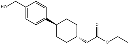 Cyclohexaneacetic acid, 4-[4-(hydroxyMethyl)phenyl]-, ethyl ester, trans- 结构式
