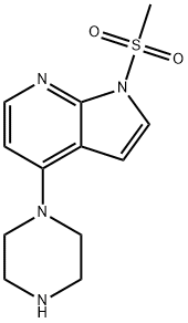 1H-PYRROLO[2,3-B]PYRIDINE, 1-(METHYLSULFONYL)-4-(1-PIPERAZINYL)- 结构式