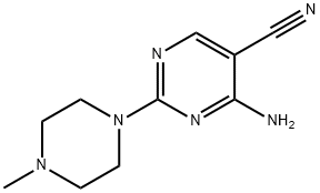 4-氨基-2-(4-甲基-1-哌嗪基)-5-嘧啶甲腈 结构式