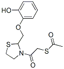 2-acetylsulfanyl-1-[2-[(2-hydroxyphenoxy)methyl]thiazolidin-3-yl]ethan one 结构式