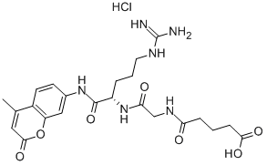 戊二酰基-甘氨酸-精氨酸-AMC盐酸盐 结构式